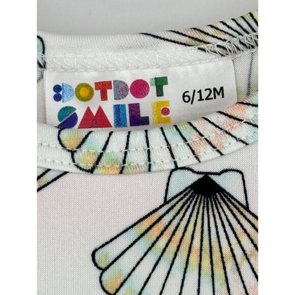 Dotdotsmile Girls Dress Size 6/12 Months White with Seashells New With Tags - Picture 3 of 5